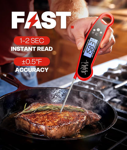wide temperature range from -58°f to 572°f (-50°c to 300°c) for meat, oil, candy, and liquids