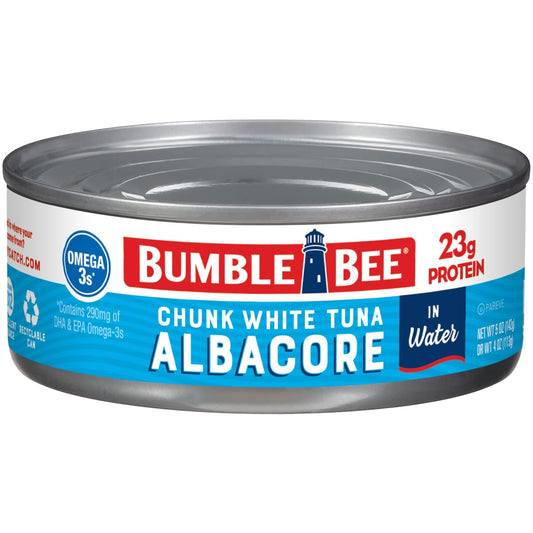 wild caught white albacore tuna in either water or vegetable oil across 5 sku variants