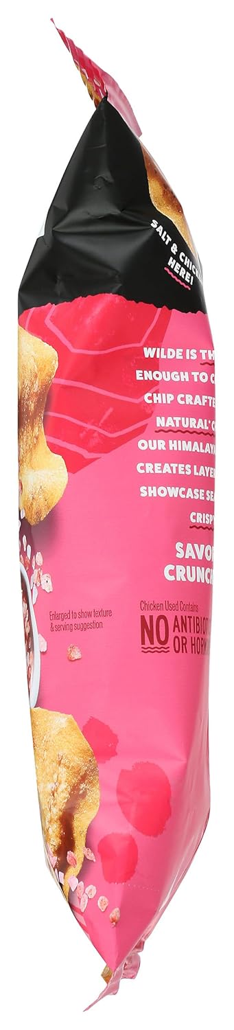 WILDE BRANDS Himalayan Pink Salt Chicken Chips – High-Protein Paleo Snack for Clean-Eating Wellness Routines, 2.25 oz Pouch