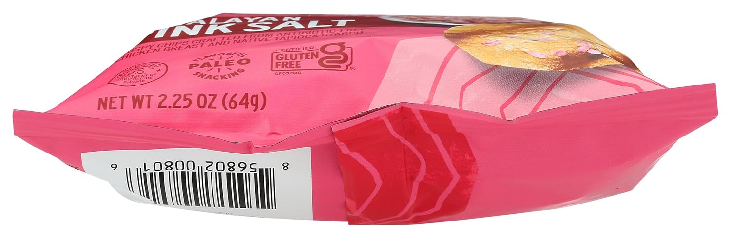 WILDE BRANDS Himalayan Pink Salt Chicken Chips – High-Protein Paleo Snack for Clean-Eating Wellness Routines, 2.25 oz Pouch