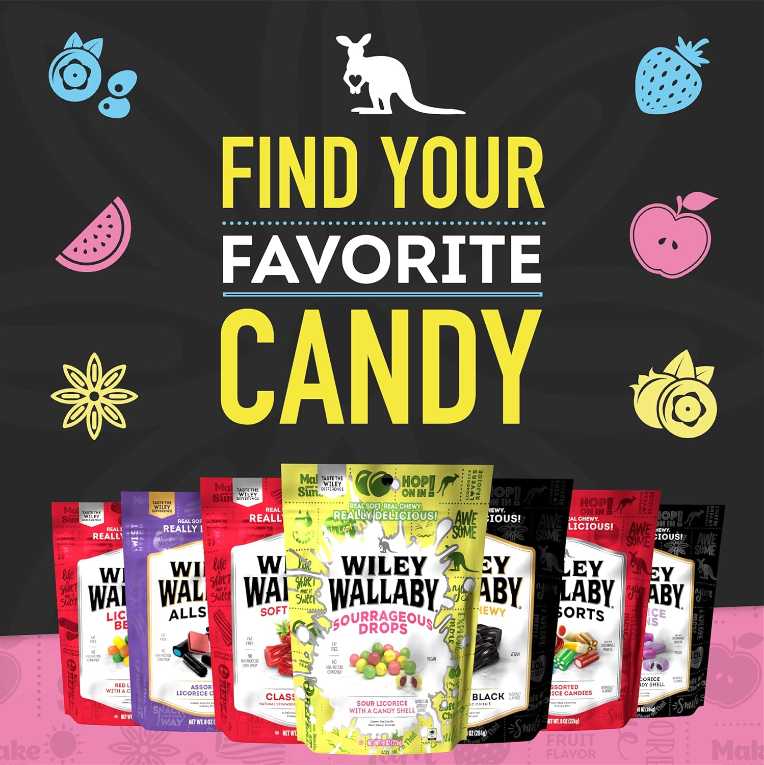 Wiley Wallaby Allsorts Licorice – Gourmet Birthday Gift Basket Candy for Women, Mom, and Friends Who Love Sweets