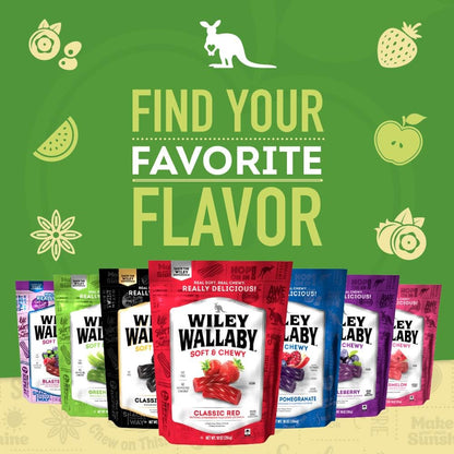 Wiley Wallaby Green Apple Licorice – Fat-Free, Low-Sugar Vegan Candy for Guilt-Free Mindful Snacking
