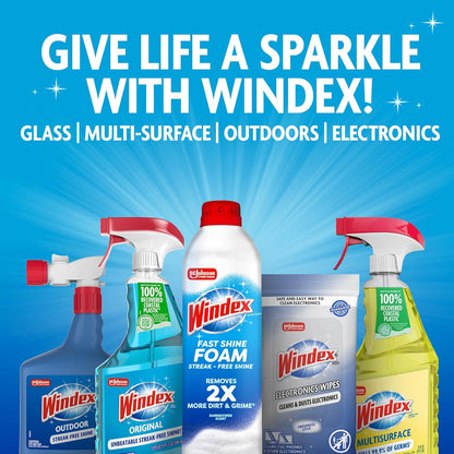 Windex Electronic Cleaning Wipes – On-the-Go Screen Care, Slim Pouch for Cars, Travel, and Commutes