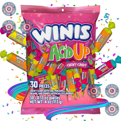 Winis Sour & Spicy Mexican Taffy Variety Bag – Fun Stocking Stuffer and Holiday Gift for Candy Lovers