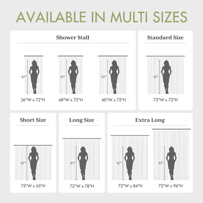 wipe-clean care with universal fit for straight or curved shower rods