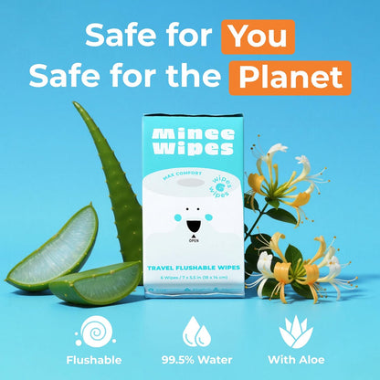 WipeCove Travel Flushable Wipes – Pocket-Size Cleansing for Camping and Hiking, Aloe and Water Formula