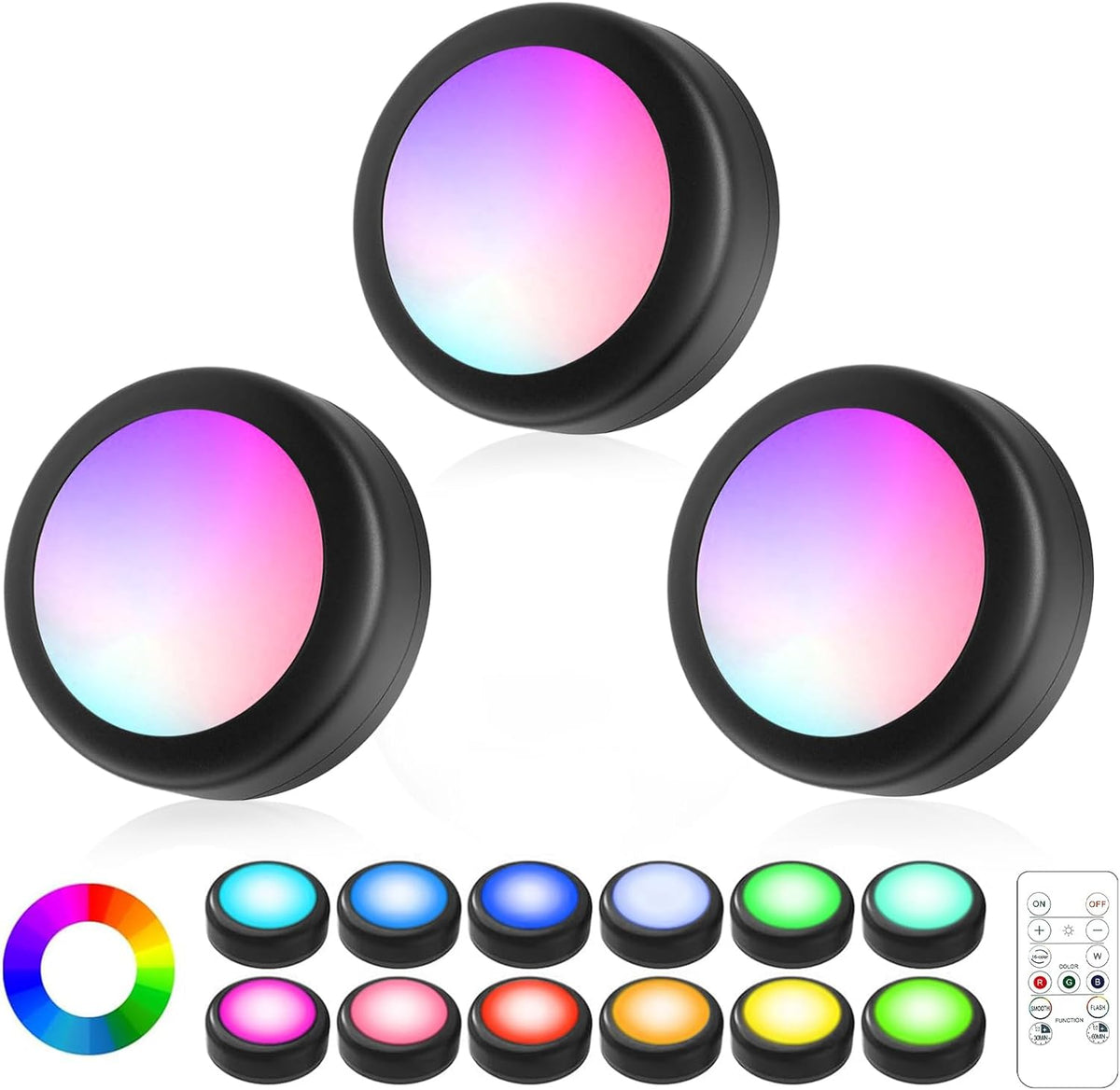 wireless battery operation via 3 aaa batteries per puck (no outlet required)