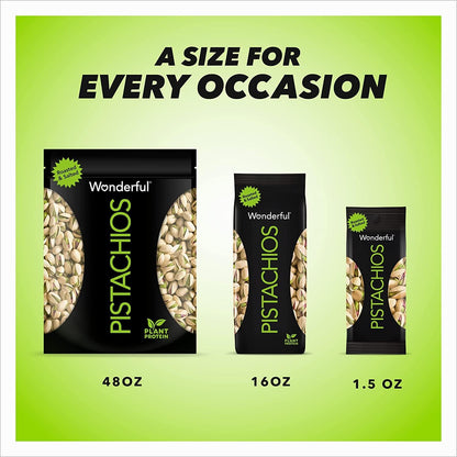 Wonderful Pistachios In Shell, No Salt Variety – Low-Sodium Snack for Wellness Pantry and Self-Care Routines
