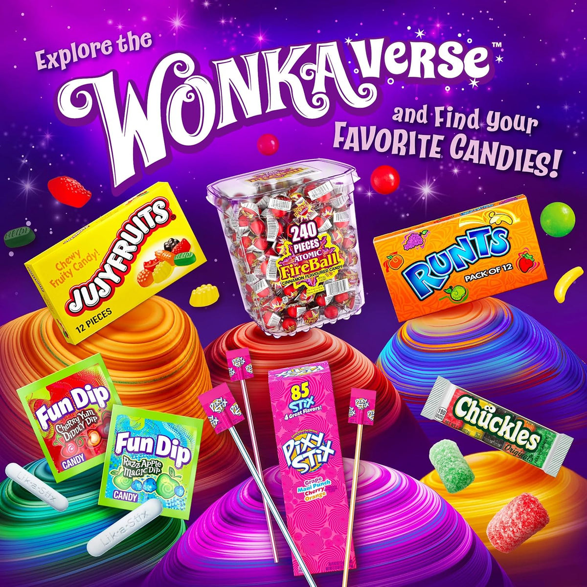 Wonka Boston Baked Beans Retro Candy-Coated Peanut Gift Box Set for Valentine's Day Card Exchanges and Stocking Stuffers, Pack of 12
