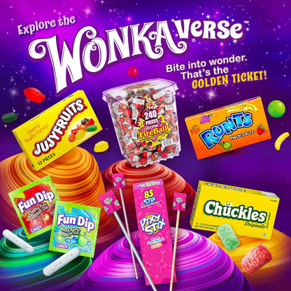 Wonka Jujyfruits Assorted Gummy Candy, 12oz Resealable Nostalgic Gift Bag for Retro Candy Lovers and Coworkers