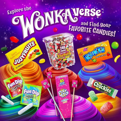 Wonka Spree Original Hard Candy – Kids Lunchbox Snack, Five Fruity Flavors in 12 oz Resealable Bag