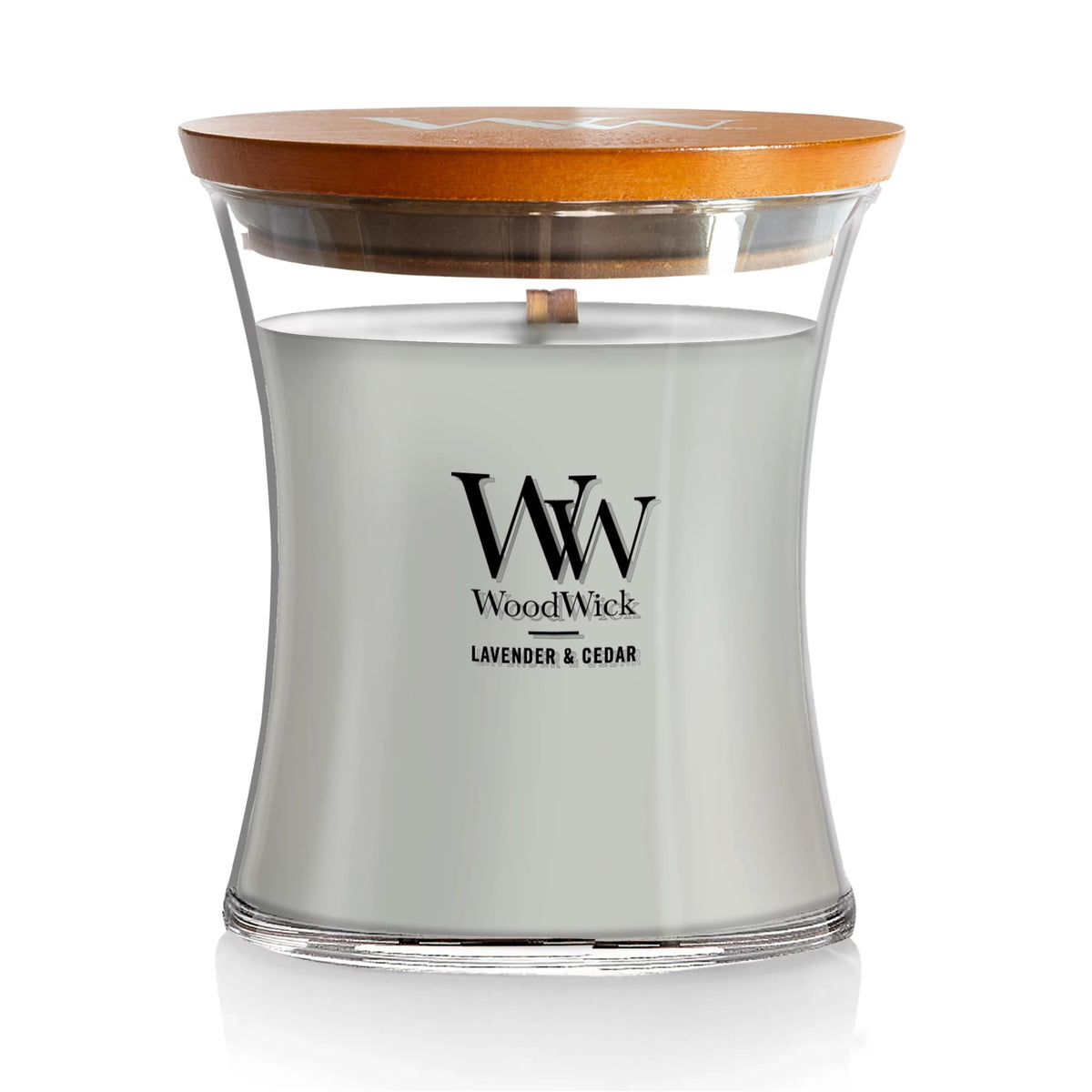 WoodWick Lavender &amp;amp; Cedar Holiday Candle Gifts for Women and Men, 9.7 oz Medium Hourglass Candle with Crackling Wick