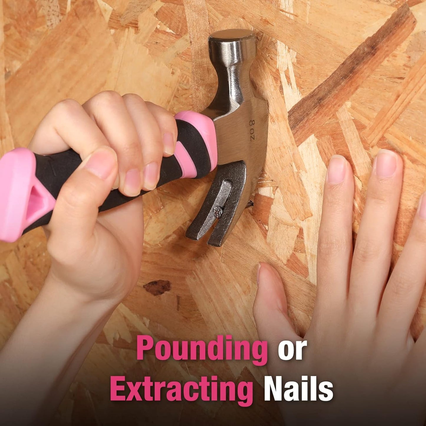 WORKPRO 8 oz Shock-Absorbing Hammer – Ergonomic Tool for Women With Smaller Hands and Tired Wrists