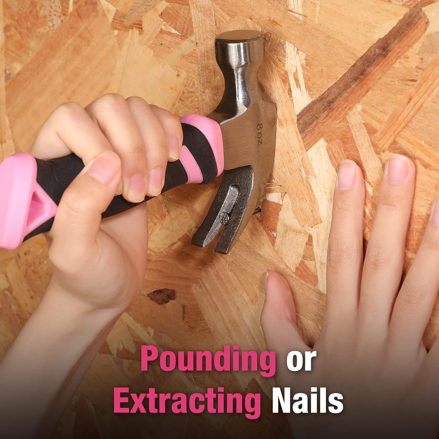 WORKPRO 8 oz Shock-Absorbing Hammer – Ergonomic Tool for Women With Smaller Hands and Tired Wrists