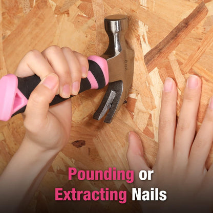 WORKPRO 8 oz Shock-Absorbing Hammer – Ergonomic Tool for Women With Smaller Hands and Tired Wrists