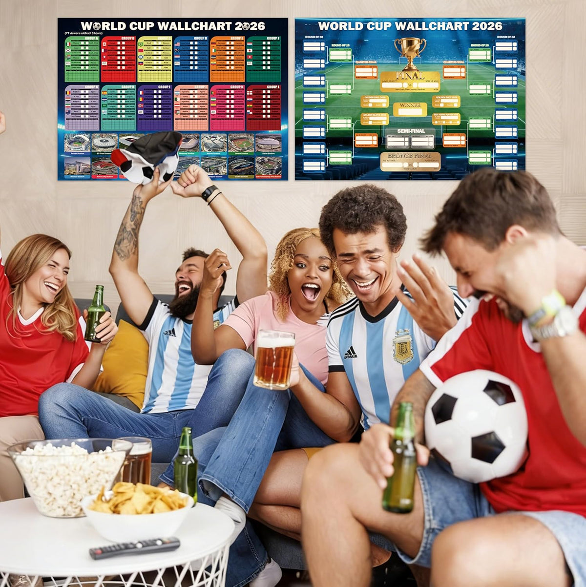 World Cup Wall Chart 2026 Poster Set – Statement Living Room Decor for Dedicated Soccer Enthusiasts