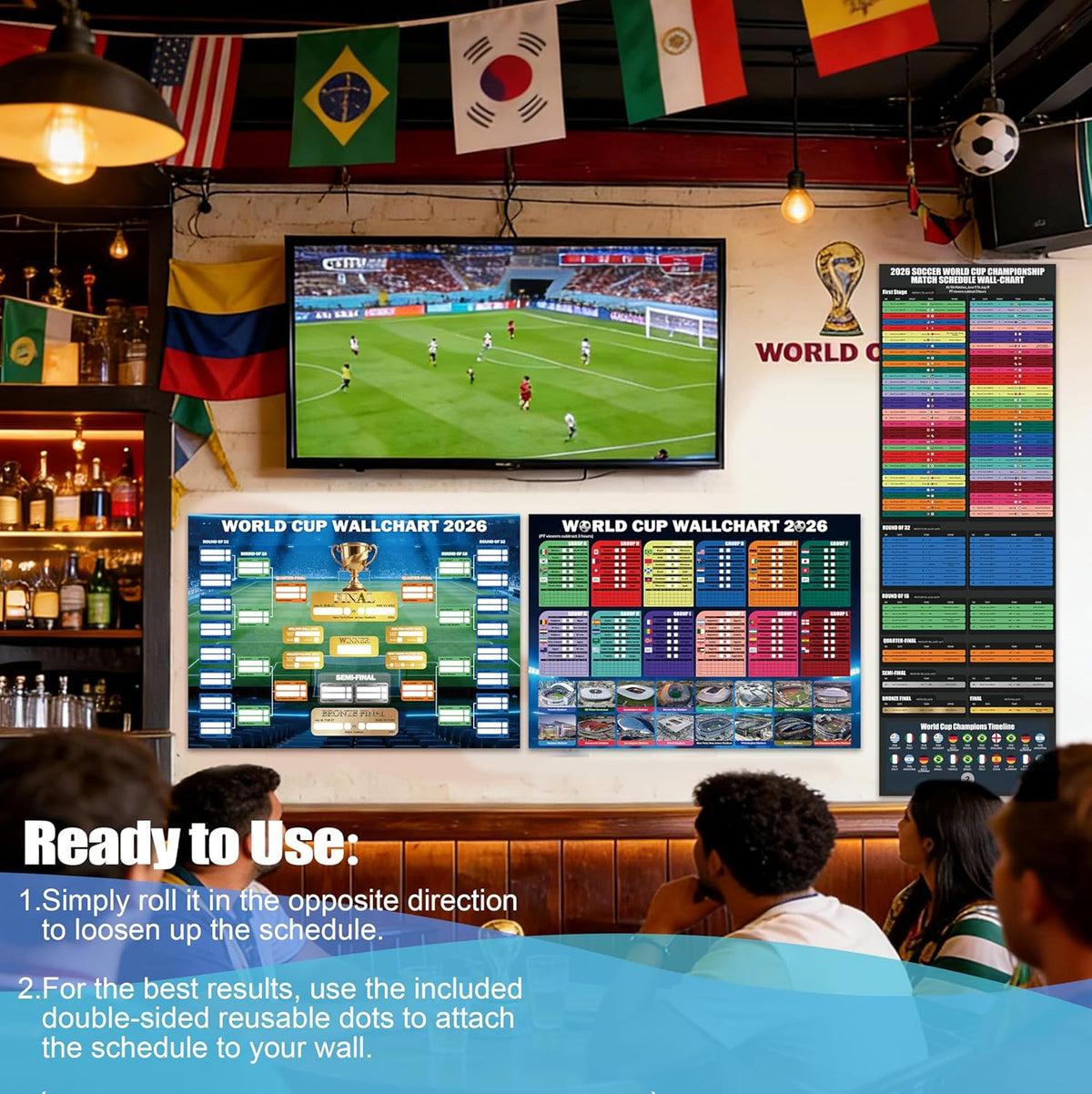 World Cup Wall Chart 2026 Poster Set – Statement Living Room Decor for Dedicated Soccer Enthusiasts