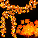 Polycarbonate Maple Garland – Seasonal Living Room Centerpiece with Soft Yellow Glow