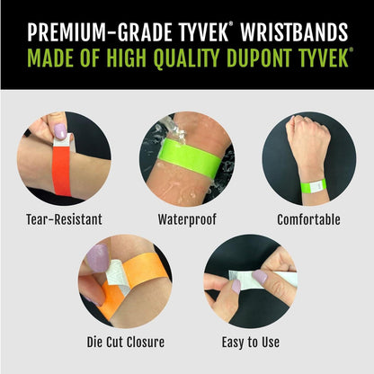 WristCo Weather-Resistant Tyvek Wristbands – Admission Bands for Open-Air Venues