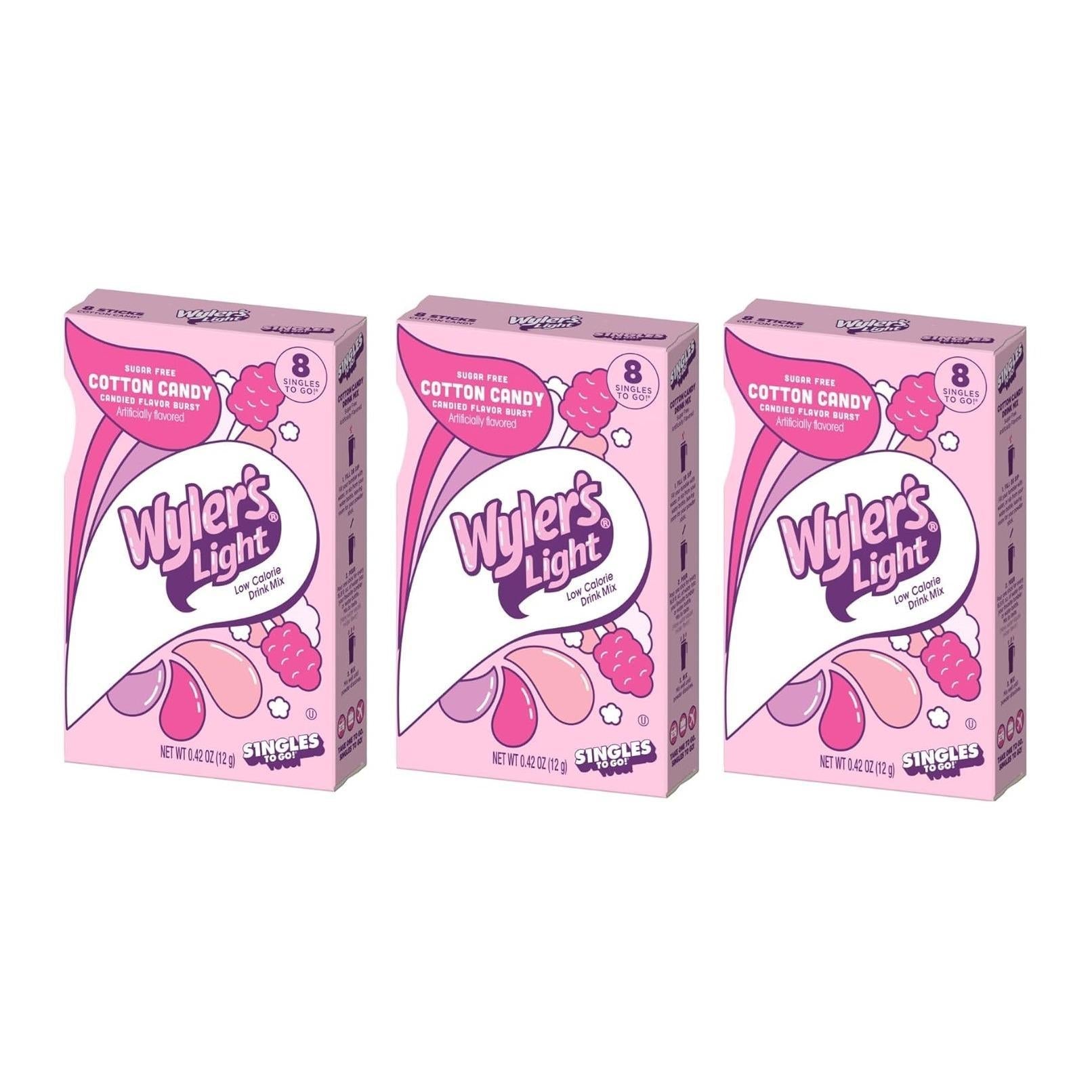 Wyler's Light Cotton Candy Drink Mix - Lunchbox Friendly Sugar Free Packets for Kids' School Snacks and After Practice Refreshment