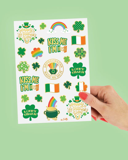 xo, Fetti St. Patrick's Day Tattoo Favors - Irish-Themed Bachelorette & Baby Shower Party Gift, 50 Pack