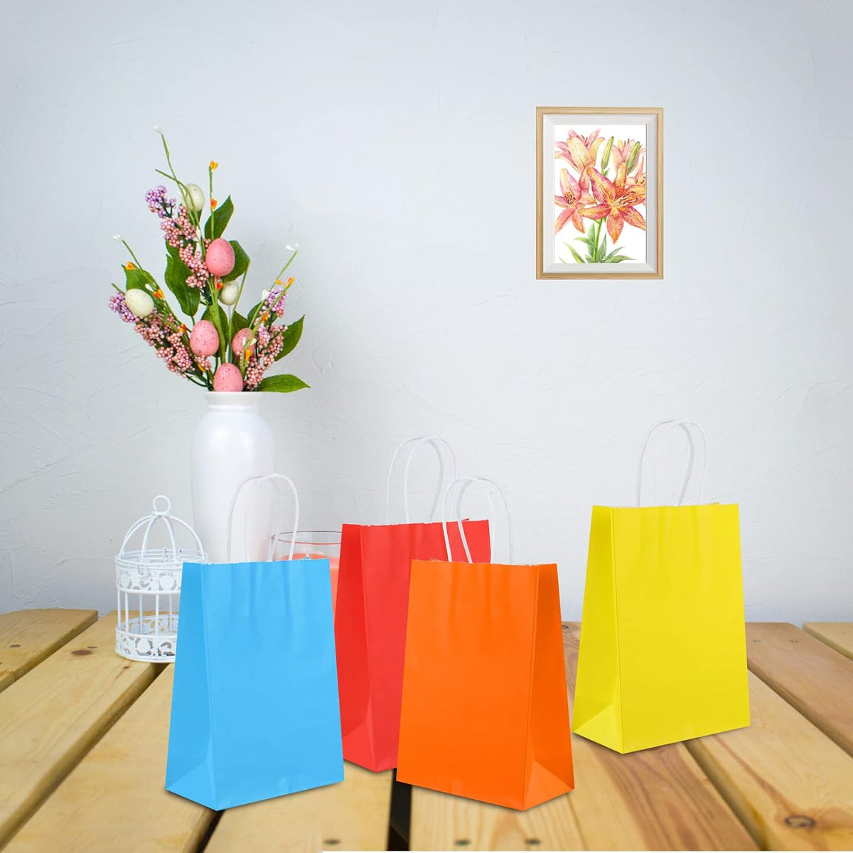 XPCARE Bulk Paper Gift Bags 60 Count, Food Safe Treat Bags for Holiday Cookie Gifting and Care Packages