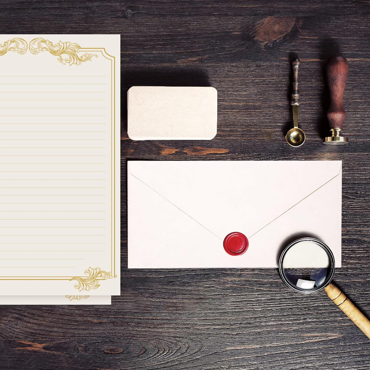 XXINMOH Heritage Letter Writing Set – Premium Crafted Stationery in Classic Vintage Style, 30 Sheets and 60 Envelopes