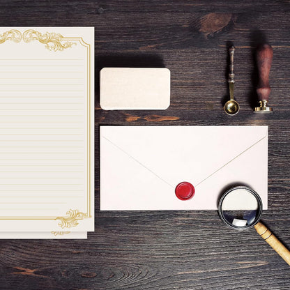 XXINMOH Heritage Letter Writing Set – Premium Crafted Stationery in Classic Vintage Style, 30 Sheets and 60 Envelopes