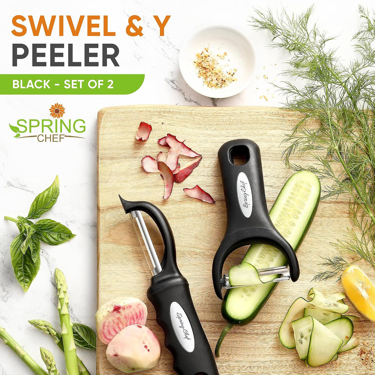 y-peeler and swivel peeler included as a 2-piece set