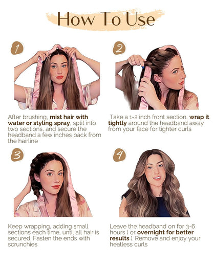Yanibest Heatless Hair Curler – Safe Princess Curls for Kids, No-Heat Velvet Wrap for Playtime Styling