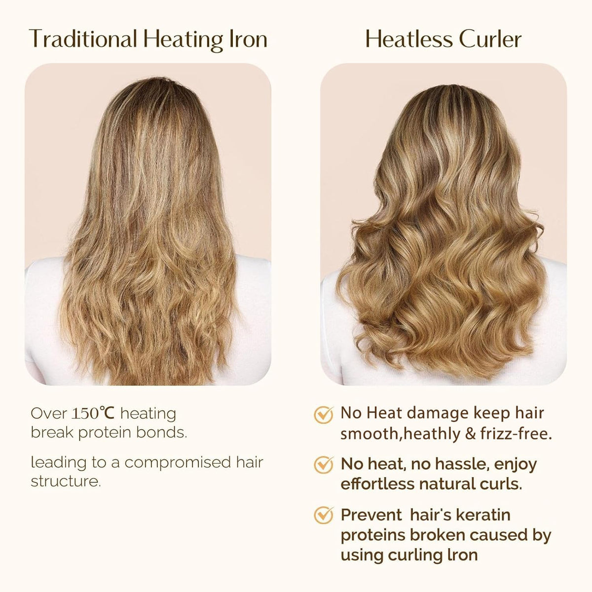 Yanibest Heatless Hair Curler – Safe Princess Curls for Kids, No-Heat Velvet Wrap for Playtime Styling
