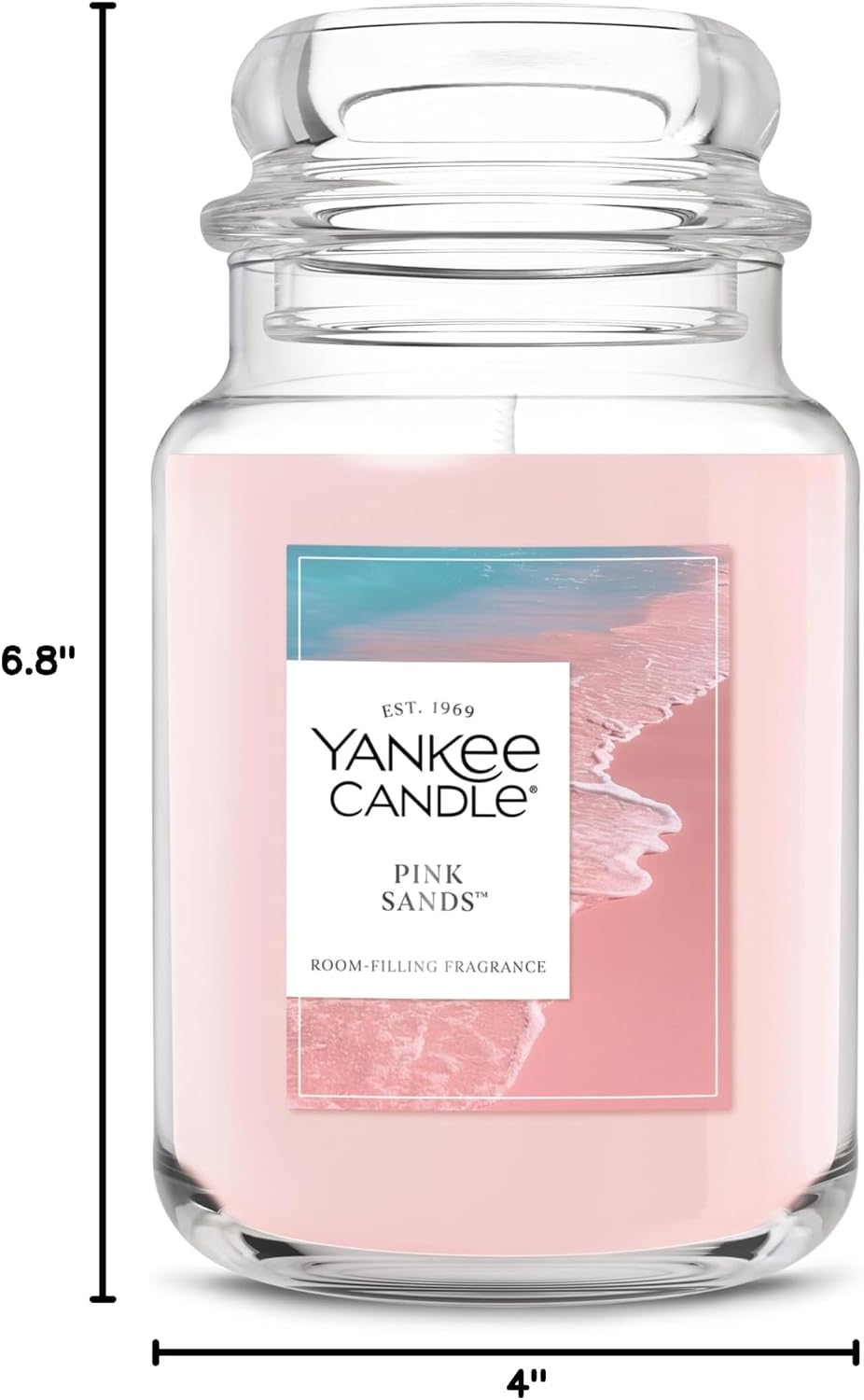 Yankee Candle Pink Sands 22oz Large Jar Candle, Thoughtful Birthday Gift for Women and Mom, Long-Lasting Home Fragrance Present