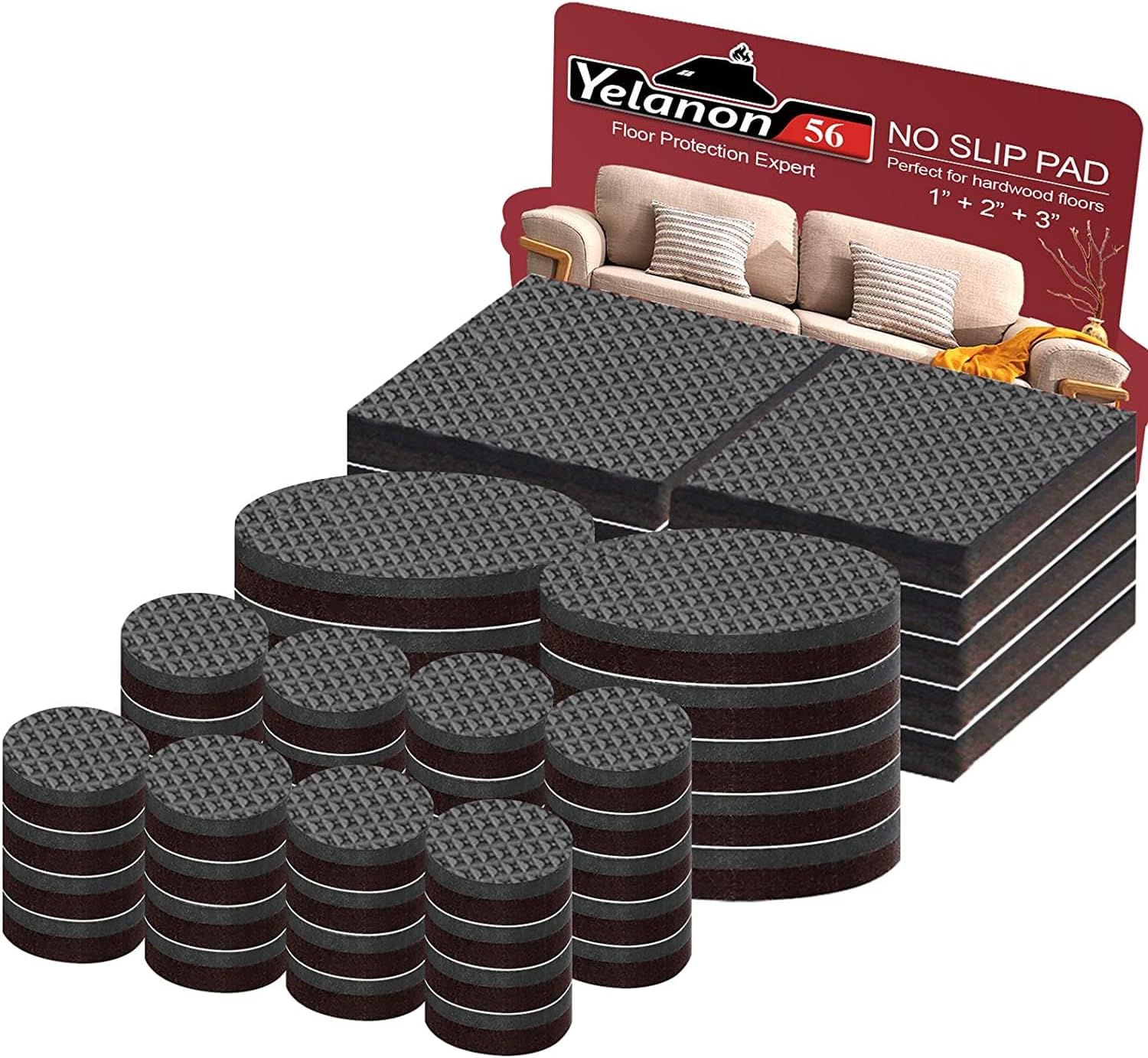 Yelanon Non Slip Furniture Pads – Child-Safe Floor Protectors for Couches, Beds and Tables