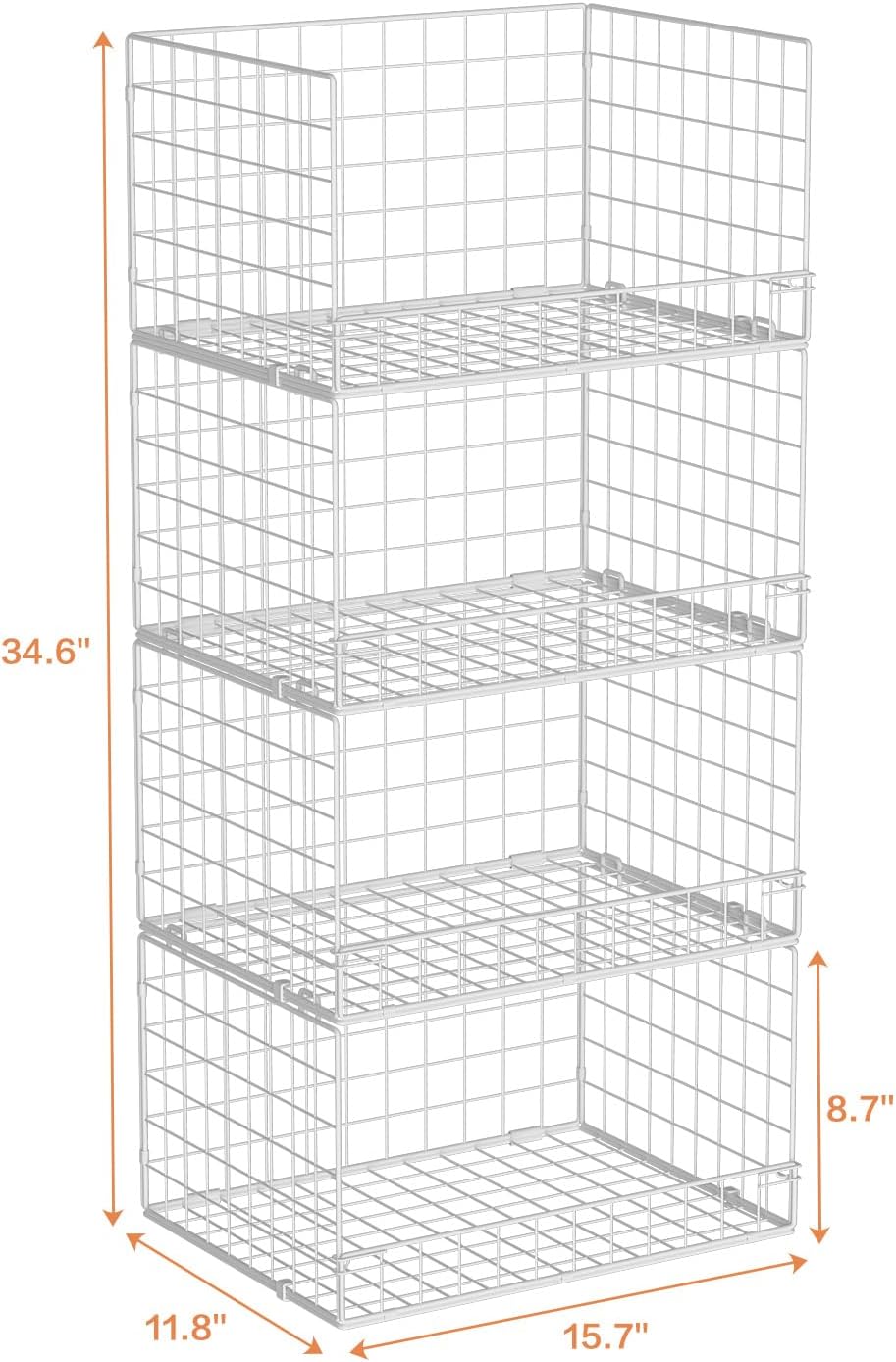 Yociyoga Iron Mesh Closet Organizer 4-Tier – Space-Saving Minimalist Drawer for Folded Clothes and Sweaters