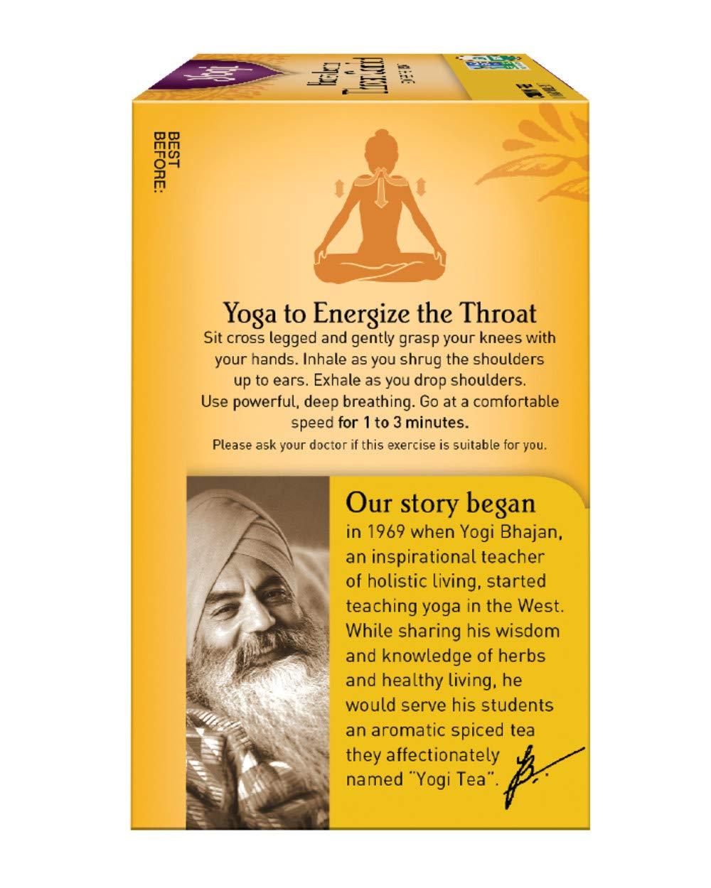 Yogi Tea Honey Lemon Throat Comfort – Caffeine-Free Herbal Tea for Clear Voice During Long Workdays