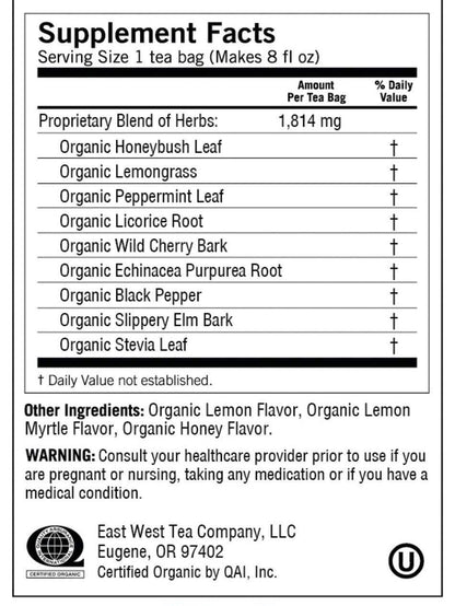 Yogi Tea Honey Lemon Throat Comfort – Calming Caffeine-Free Herbal Blend for Bedtime Wellness