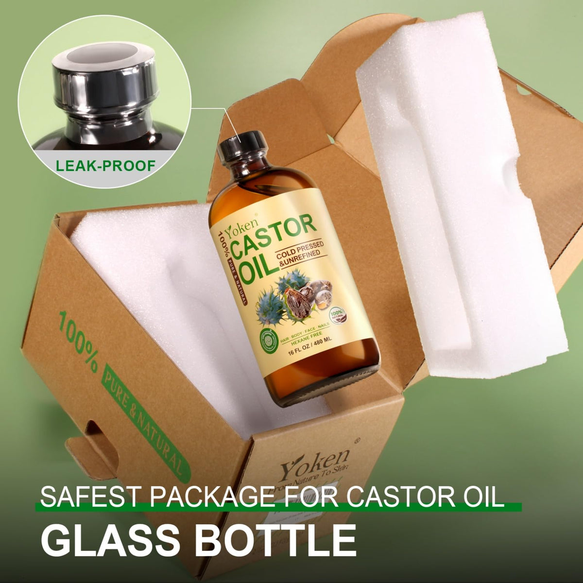 Yoken Cold Pressed Castor Oil – Unscented Carrier for Diffuser Recipes, Yoga Space and Meditation Calm
