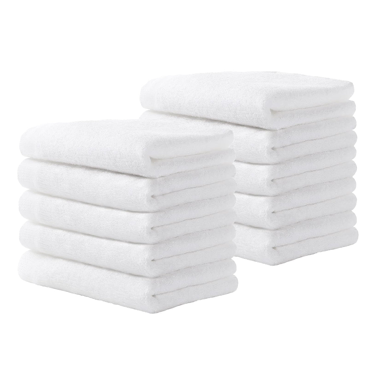 Yoofoss Luxury Washcloths Towel Set 10 Pack Baby Wash Cloth for Bathroom-Hotel-Spa-Kitchen Multi-Purpose Fingertip Towels &amp;amp; Face Cloths - White