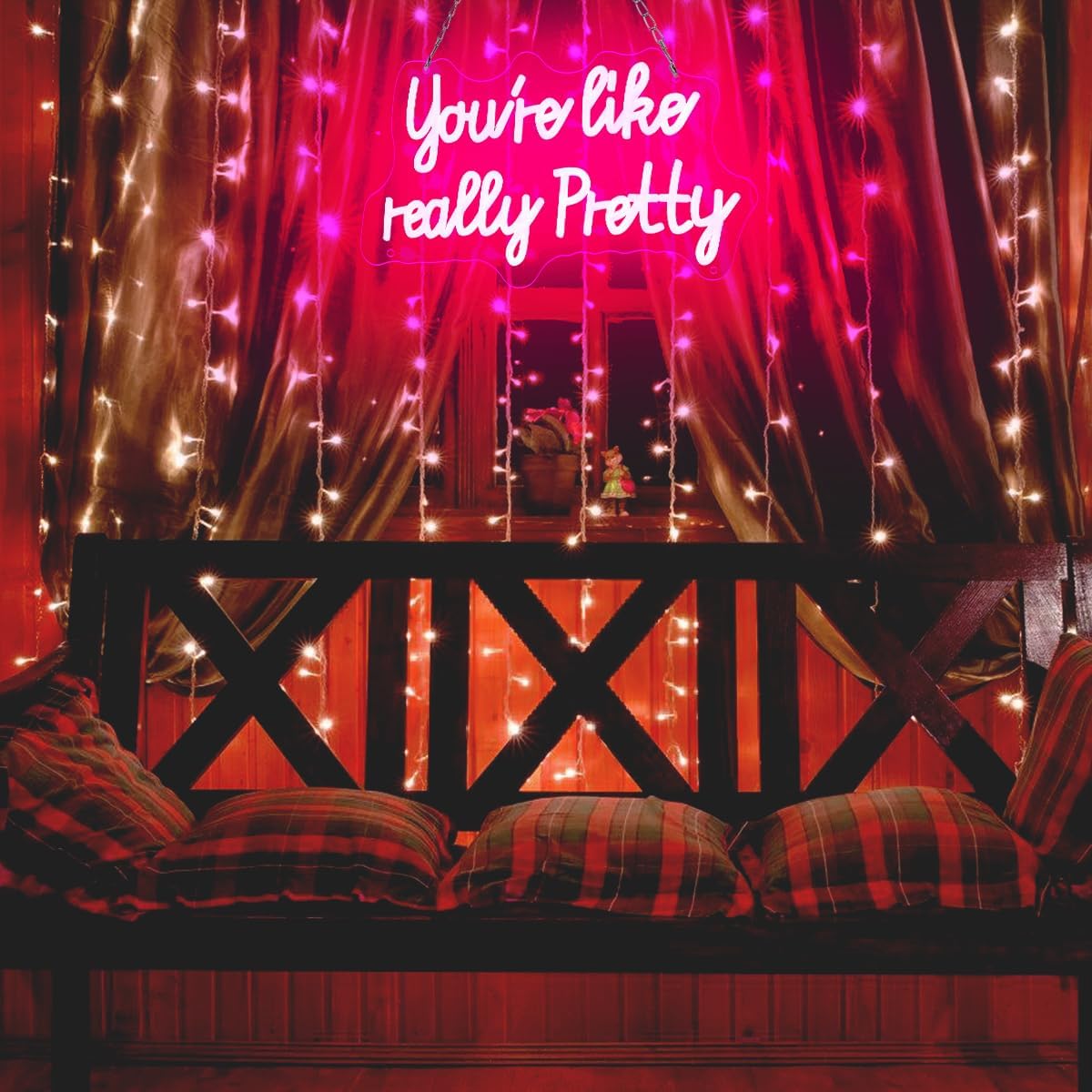 You like really pretty LED Neon Sign – Pink Aesthetic Wall Light for Bedroom, 15 x 9 Inch Modern Decor Piece