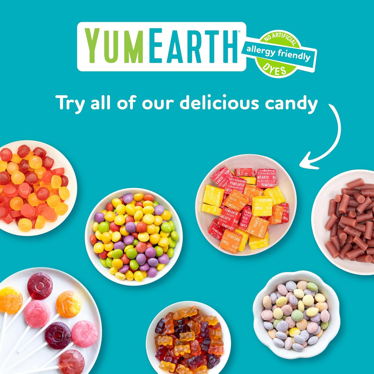 YumEarth Organic Candy Variety Box - Allergy Safe Lunchbox Snacks for School Kids, 20 Individually Wrapped Packs