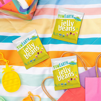 YumEarth Organic Jelly Beans – Allergy Safe Candy for Kids Lunchboxes and Classroom Parties, 15 Single-Serve Snack Packs