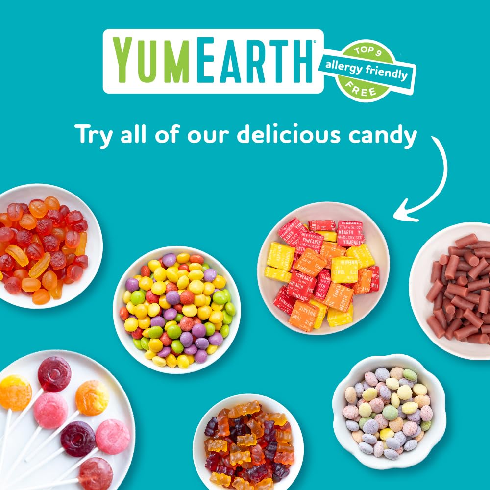YumEarth Organic Lollipops - Top 9 Allergen Free Candy Safe for Mixed Allergy Classrooms, 40 Count
