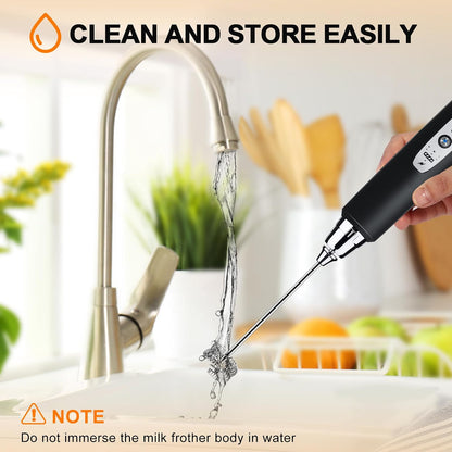 YUSWKO USB Milk Frother for Lattes – Aesthetic Coffee Bar Accent, Sleek Rechargeable Whisk in Pastel and Neutral Tones