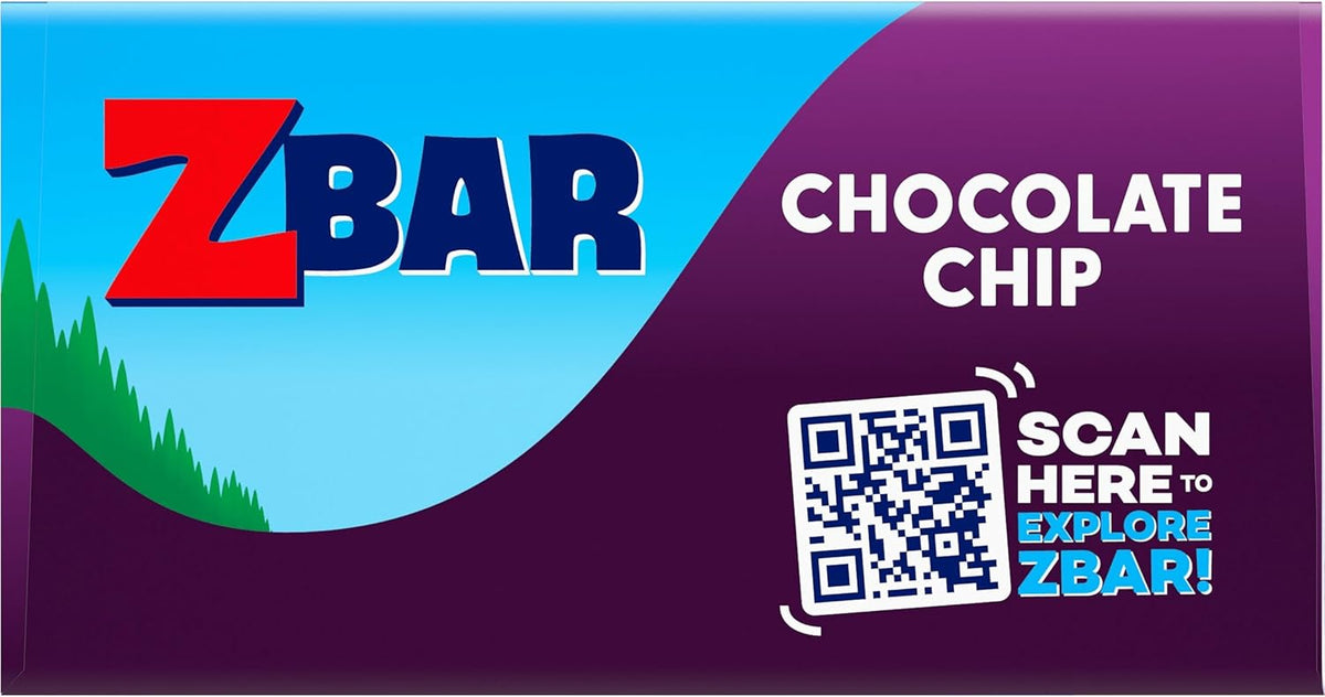 Zbar Chocolate Chip Energy Bars for Camping Trips, Soccer Sidelines, and Stroller Walks – Individually Wrapped 12-Pack