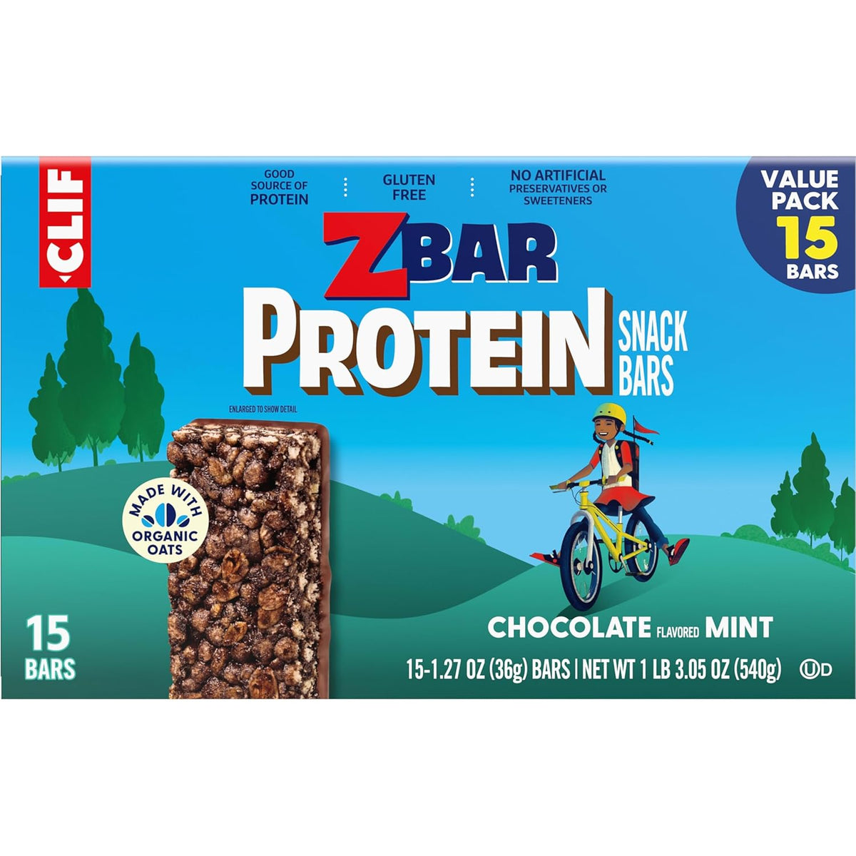 Zbar Protein – Sideline Snack for Youth Sports Days, Individually Wrapped Bars (15 Pack)
