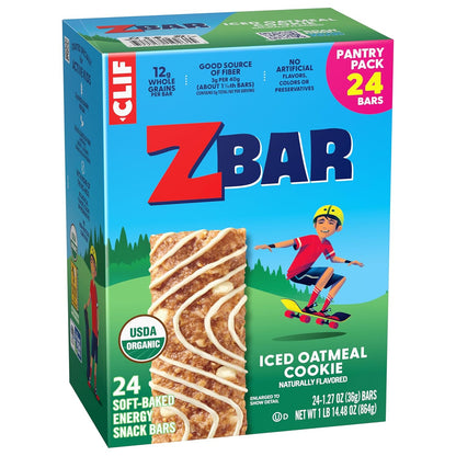 Zbar Soft-Baked Oatmeal Cookie Bars – Hiking Trail and Camping Snack for Active Kids, USDA Organic 24 Count