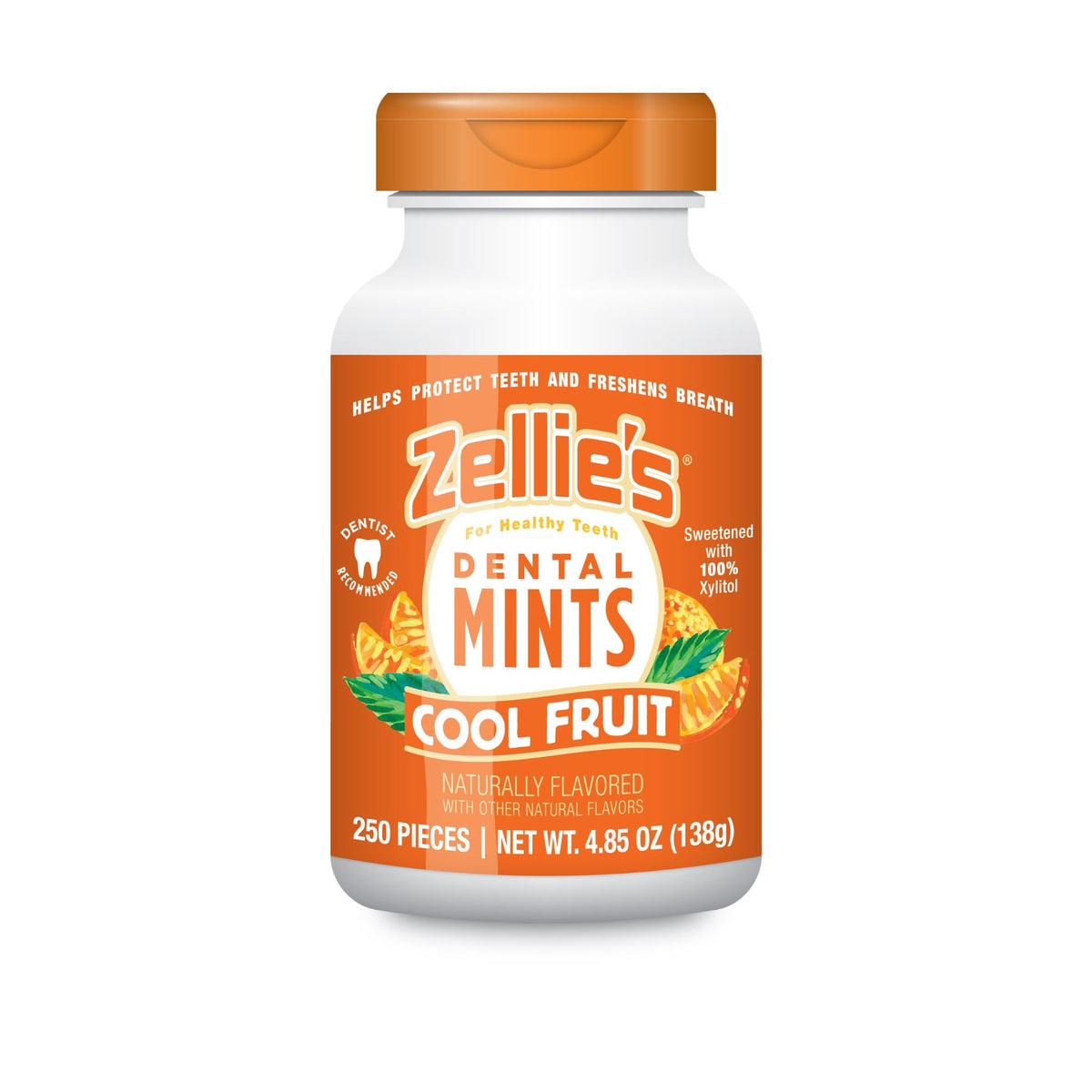 Zellie&amp;#39;s | 100% Xylitol Cool Fruit Mints Breath Mints | No Aspartame, Gluten Free, Vegan &amp;amp; Kosher (250 Count - Pack of 1)