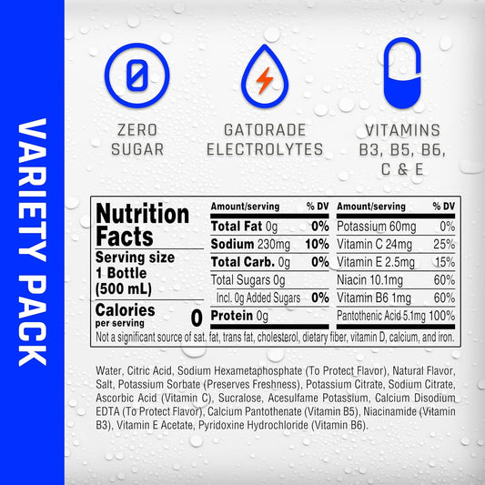 zero calorie and zero sugar formulation