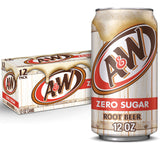 A&W Zero Sugar Root Beer Soda, 12 fl oz cans (12 pack) – Nostalgic Birthday Gift for Root Beer Lovers and Soda Collectors