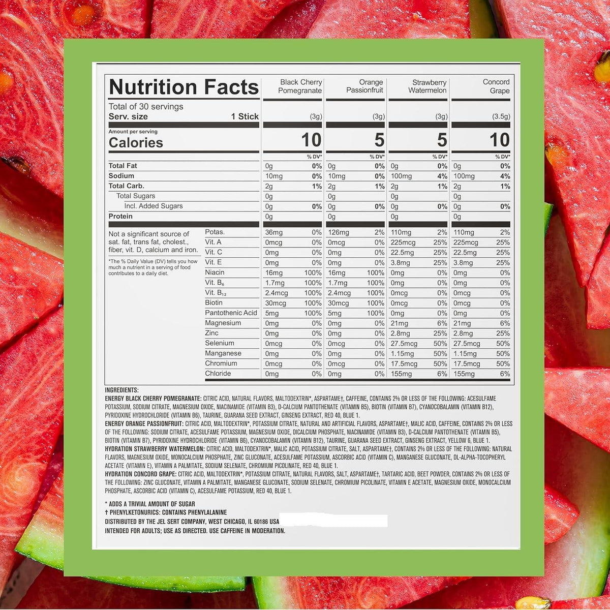 zero-sugar formula sweetened with aspartame and acesulfame potassium